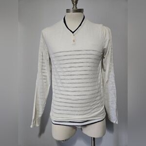 7 FOR ALL MANKIND layered Cotton Long Sleeve V Neck Top. Size Medium